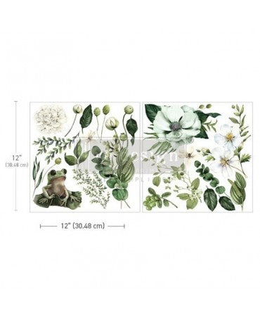 Transfer Rub On PRIMA Maxi Froggy Meadow Greens 30X30cm 2