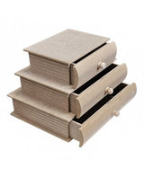 Madera CAJA 3 libros con cajones 2