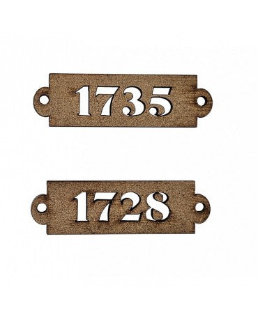 Madera Placas Años 6x1.8cm 1