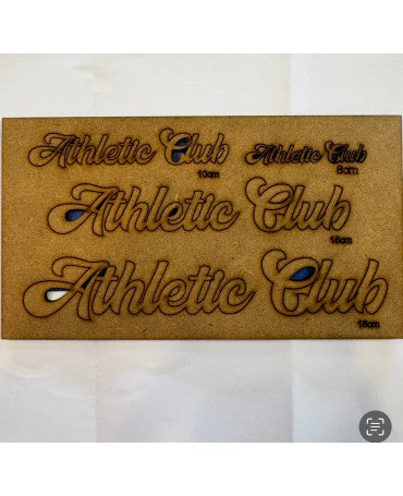 Madera Frase "Athletic Club" pack 4 1