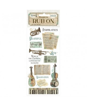 Transfer Rub On STAMPERIA Music Instrumentos musicales 1