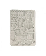 Molde STAMPERIA silicona A5 ART OF TRAVELLING TRAIN 1