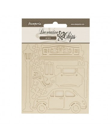 CHIPS Stamperia ART OF TRAVELLING CAR 1