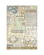 Papel arroz Stamperia A4 ART OF TRAVELLING MUSEUM BACKGROUND 1