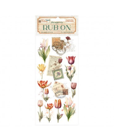Transfer Rub On STAMPERIA ART OF TRAVELLING TULIPS 1