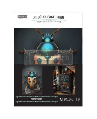 Papel decoupage PRIMA Fiber BrassScarab A1 1