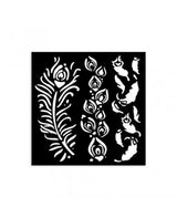 STENCIL Stamperia 12x12 cm Masquerade Plumas 2