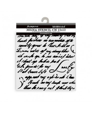 STENCIL Stamperia 12x12 cm Masquerade Handwriting 1