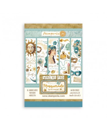 Washi Tape STAMPERIA 8 HOJAS A5 Masquerade 1