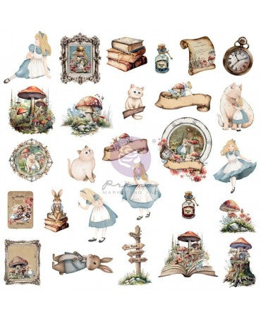 Ephemera PRIMA Return To Wonderland Keepsakes (54pcs) Alice 1