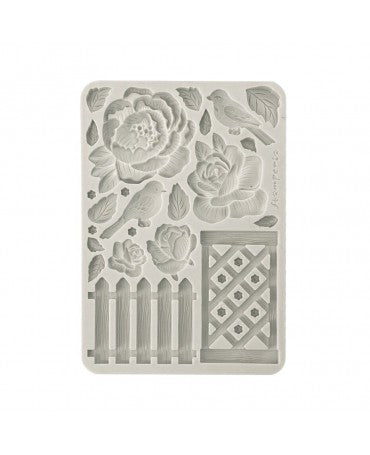 Molde STAMPERIA silicona A5 House of Roses Fence 1