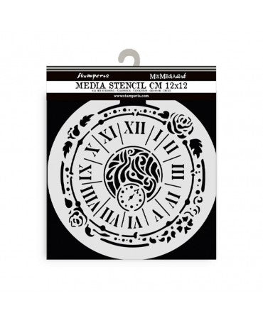STENCIL Stamperia 12x12 cm House of Roses Clock 1