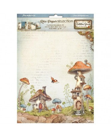 Papel arroz Stamperia A4 (6UD) Hidden Grove 1