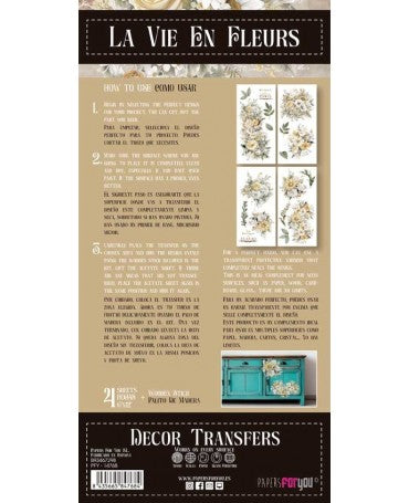 Transfer Rub On PFY 15x30cm - 4 hojas Daisies 2