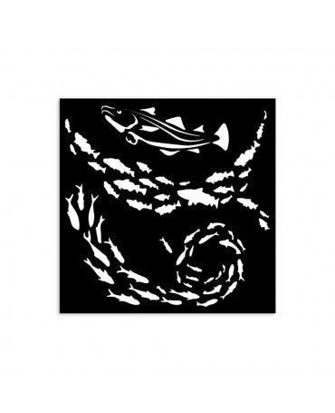 STENCIL Stamperia 12x12 cm Silent Sea Fish 1