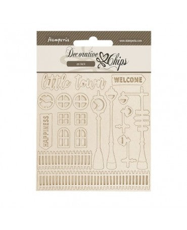 CHIPS Stamperia Silent Sea Village Little Town 1