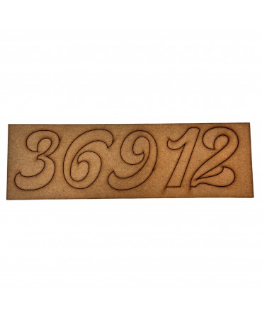 Madera Dm números 5cm alto reloj Redondos 1