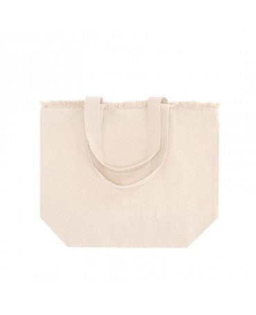 Bolsa zipper algodón flecos 36x46cm 1
