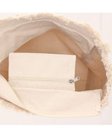 Bolsa zipper algodón flecos 32x36cm 2