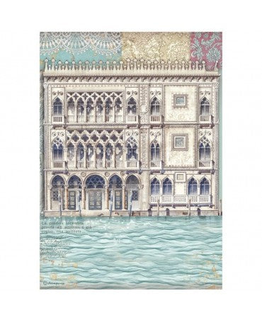 Papel arroz Stamperia A4 Venice City of Art Palace Museum 1