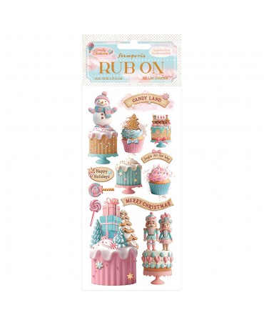 Transfer Rub On STAMPERIA CANDY CHRISTMAS Pasteles 1