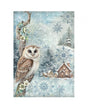 Papel arroz Stamperia A4 OWL´S HOUSE Buho 1