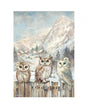 Papel arroz Stamperia A4 OWL´S HOUSE trio buhos 1