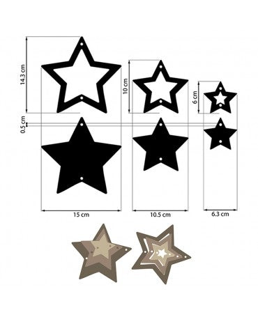 Madera Silueta DM stamperia OWL´S HOUSE Estrellas 2