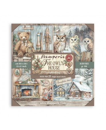 COLECCIÓN 30X30 STAMPERIA MAXI PAD OWL´S HOUSE 22 Hojas 1