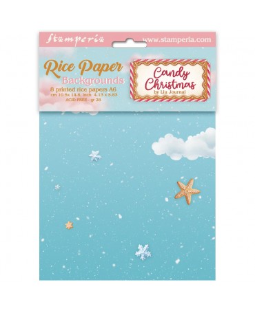 Papel arroz Stamperia A6 Candy Christmas (8UD) 1