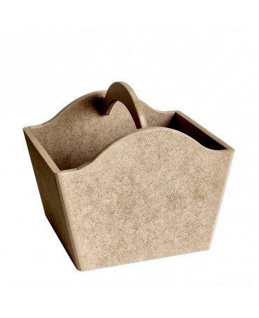 Madera Cesta con asa 20x18x16 cm 1