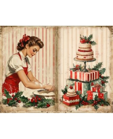Papel Seda A4 Navidad Vintage cocina 2 1