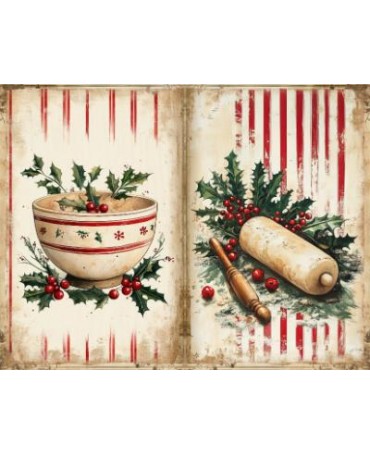 Papel Seda A4 Navidad Vintage cocina 9 1