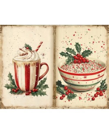 Papel Seda A4 Navidad Vintage cocina 13 1
