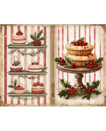 Papel Seda A4 Navidad Vintage cocina 19 1