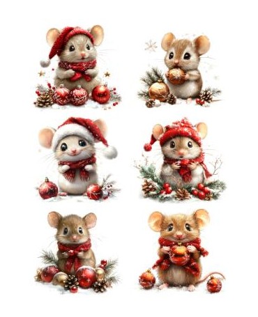 Papel Seda A4 Ratoncito navidad 8 1