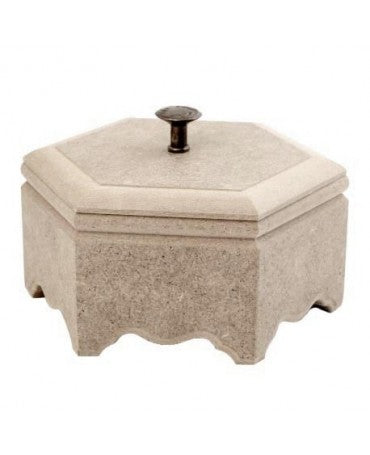 MADERA Caja Hexagonal DM 16x13,5x7,5 1