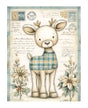 Papel Seda A4 Navidad Dibujo Azul 11 Reno 1