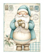 Papel Seda A4 Navidad Dibujo Azul 30 Papa Noel 1