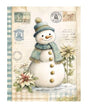 Papel Seda A4 Navidad Dibujo Azul 41 Muñeco Nieve 1