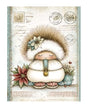 Papel Seda A4 Navidad Dibujo Azul 50 Muñeco Gorro 1