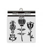 STENCIL Stamperia 12x12 cm Furry Friends Stylized Flowers 1