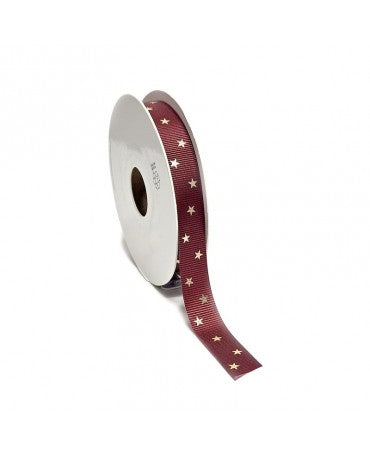 CINTA LAZO 1M/15mm CLASSIC STAR granate 1
