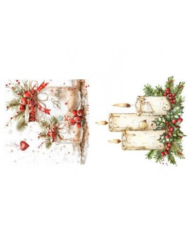 Papel Seda A4 Navidad Elementos 219 Velas y Botes 1