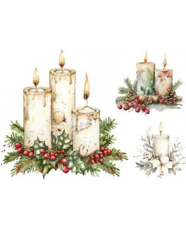 Papel Seda A4 Navidad Elementos 227 Trio velas 1
