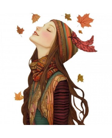 Transfer TEXTIL chica hojas otoño 1