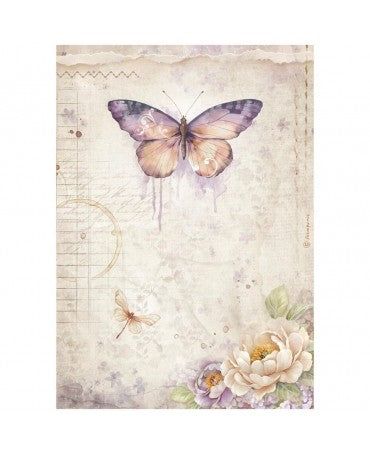 Papel arroz Stamperia A4 Quiet Days Butterfly 1