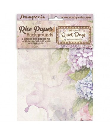 Papel arroz Stamperia A6 Quiet Days backgrounds (8UD) 1
