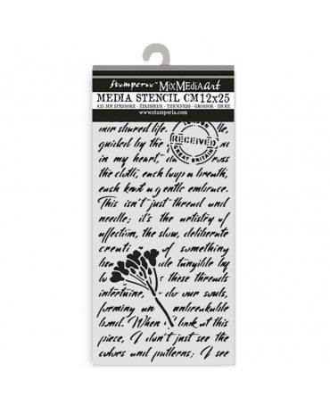 STENCIL Stamperia 12x25cm Quiet Days Manuscript 1