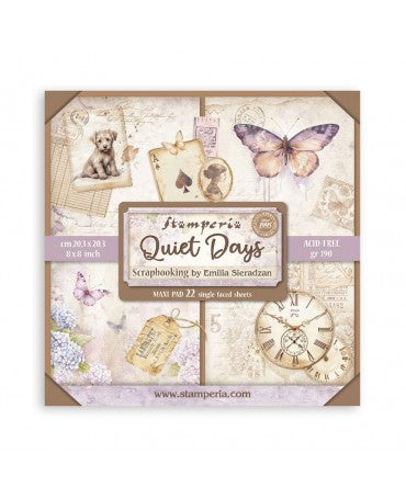 COLECCIÓN 20X20 STAMPERIA MAXI PAD 22 hojas Quiet Days 1